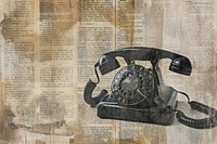 Vintage telephone technology newspaper drawing.