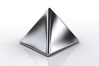 Triangle Chrome material triangle silver white background.