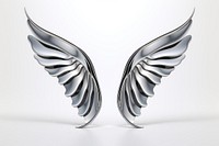 Wings Chrome material silver wing white background.