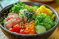 Healthy japanese salad table food meal. AI generated Image by rawpixel.