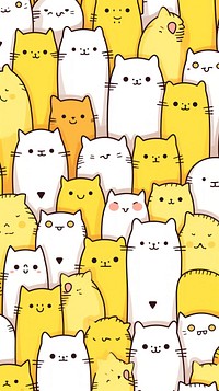 Cats doodle vector mammal backgrounds illustrated.