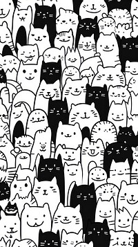 Cats doodle vector drawing mammal animal.