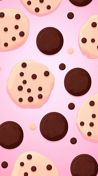  Cookies and chocolate chips pattern backgrounds dessert. AI generated Image by rawpixel.