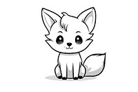 Cute fox drawing animal sketch. AI generated Image by rawpixel.