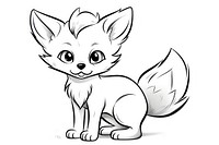 Cute fox drawing mammal animal. AI generated Image by rawpixel.