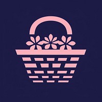 Flower basket icon logo freshness pattern.