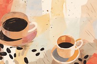 Coffee memphis background art backgrounds painting.