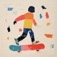 Skateboarder skateboard painting art.