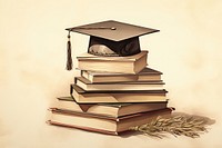 Graduation hat book publication intelligence. AI generated Image by rawpixel.