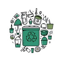 Recycle white background container recycling. AI generated Image by rawpixel.