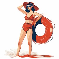 Summer vacation swimwear drawing adult. AI generated Image by rawpixel.