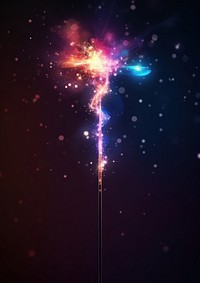 Magic wand fireworks lighting glowing.
