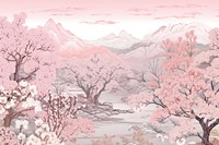 Cherry blossom landscape plant tranquility.