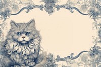 Toile with Persian cat border pattern animal mammal.