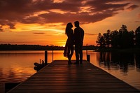 Couple nature outdoors sunset. AI generated Image by rawpixel.