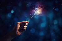 Magic wand fireworks glowing holding.