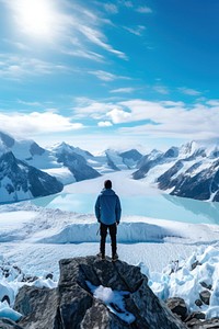 Adventure mountain standing glacier. AI generated Image by rawpixel.