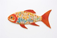 Fish in embroidery style goldfish animal pomacentridae.
