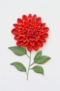 Dahlia in embroidery style pattern flower plant.