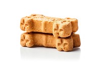Dog biscuit bread food white background.