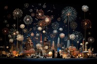 Fireworks outdoors city transportation. AI generated Image by rawpixel.