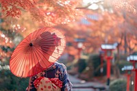 Kyoto autumn adult woman.