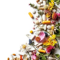 Medicine border flower plant herbs. AI generated Image by rawpixel.