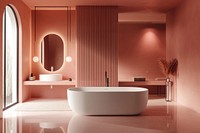 Bathroom interior design bathtub architecture flooring.