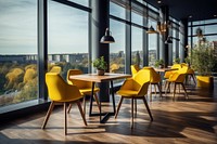 Modern Cafe restaurant interior chair architecture furniture. AI generated Image by rawpixel.