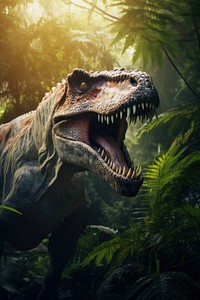 Dinosaur outdoors reptile animal. AI generated Image by rawpixel.