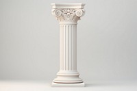 Old classical greek column architecture white background creativity.