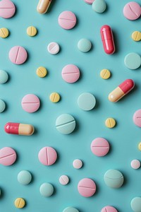 Pills and vitamin backgrounds capsule blue. AI generated Image by rawpixel.