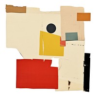 Vintage paper collage element painting art white background.