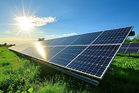 Solar panels outdoors environmentalist electricity.