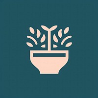 Plant pot icon logo flowerpot symbol.