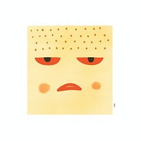 Annoyed face emoji art white background anthropomorphic. 