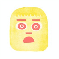 Crazy face emoji white background anthropomorphic representation. AI generated Image by rawpixel.