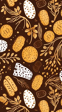  Simple cute cookie pattern backgrounds food. AI generated Image by rawpixel.