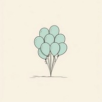 Bunch of balloons icon drawing sketch plant.