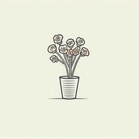 Flower bouquet icon drawing sketch plant.
