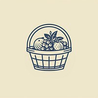 Fruit basket icon organic drawing plant.