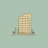 Hotel icon drawing architecture building.