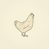 Hen icon drawing chicken animal.