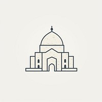 Mosque icon architecture building drawing.