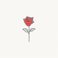 Red rose icon drawing flower plant.