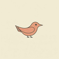 Vintage bird icon drawing animal beak.