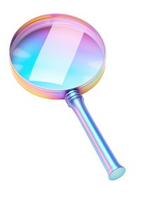 Magnifying glass iridescent white background lightweight reflection.