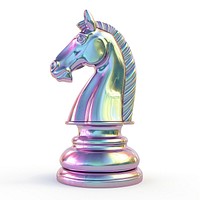 Knight chess iridescent animal mammal metal.