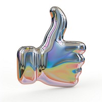 Thumbs down icon iridescent white background confectionery accessories.