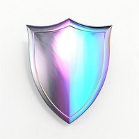 Shield iridescent white background protection security.